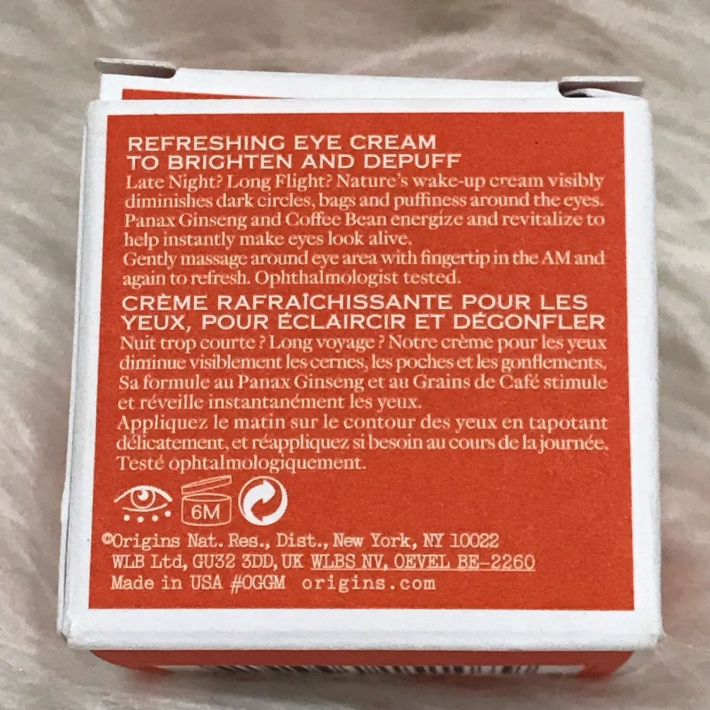 NWT Origins Ginzing Refreshing Eye Cream Size 15 ml